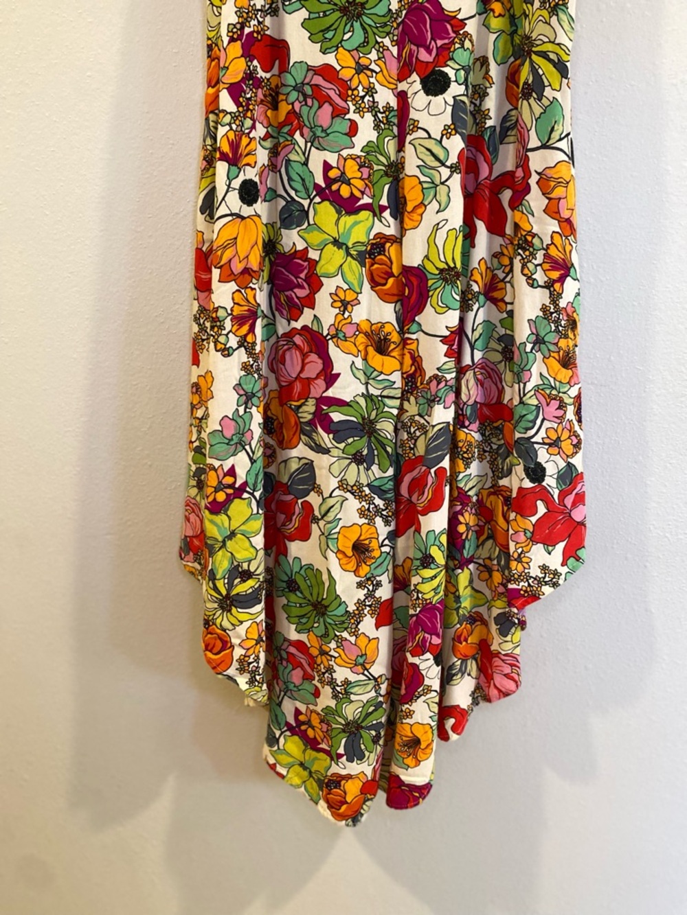 MSK Floral Wide Leg Jumpsuit - Size L Boho Summer Vacation - Picture 7 of 11